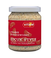 Herzhaft-würzige Alternative zur Knoblauchwurst, genau das ist der Bohnenaufstrich wie Sucuk von VITAM, nur eben für aufs Brot.