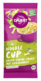 Wenn du Käse-Hack-Lauch-Klassiker magst, wirst du den Noodle Cup Lauch-Creme-Sauce von Davert lieben.