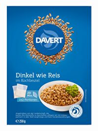 Dinkel wie Reis von Davert hat zum einen hochwertige Qualität, zum anderen kann es vielseitig als Beilage für allerlei Gerichte und Salate verwendet werden.