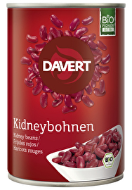 Die Kidneybohnen in der Dose von Davert ist eine ganz klassische Konserven-Bohne mit einer tief roten Farbe.