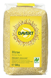 Hirse von Davert enthält fast genauso viel Eiweiß wie Weizen, dabei ist es aber glutenfrei und eins der nahrhaftesten Getreide. Außerdem ist Hirse vielseitig einsetzbar, als Beilage und Zutat.