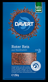 Roter Reis von Davert entsteht aus einer spontanen Kreuzung von Wild- und Kulturreis. Seine Farbe erhält er aus den tonhaltigen Böden, auf denen er wächst.