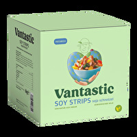 Die Soja Schnetzel im Großformat von Vantastic Foods.