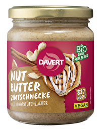 Diese Nut Butter Zimtschnecke von Davert mit einem Hauch Zimt erinnert geschmacklich an frisch gebackene Zimtschnecken.