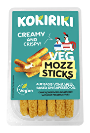 Diese cremigen und knusprigen veganen Mozzarella-Sticks von Kokiriki sind das perfekte Fingerfood für die ganze Familie.