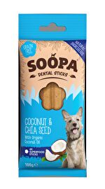 Der Kauknochen Coconut & Chia von Soopa kombiniert mal wieder alles, was dem Hund zugute kommt! Das Kokosnussöl in Bio-Qualität pflegt Fell und Haut.