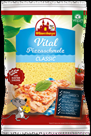 Der Pizzaschmelz Vital Classic von Wilmersburger ist so ziemlich der perfekte Käseersatz für Pizzen und Gratins. Der leicht schmelzende Käseersatz ist auf der Pizza optisch und geschmacklich nicht mehr von echtem Käse zu unterscheiden.