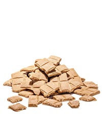 Die vegane Bruchschokolade weiße Nougat von planeo ist eine Mischung aus cremigem Nougat und zartschmelzender, weißer Schokolade.