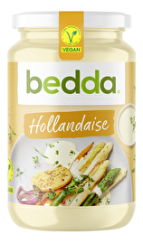 Die vegane Sauce Hollandaise von Bedda ist mindestens genauso lecker wie ihr tierisches Vorbild, dafür aber gesünder und ohne Tierleid produziert.
