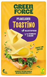 Der Pflanzliche Toastino von GREENFORCE ist wie Scheibenkäse, nur besser - cremig, aromatisch und vielseitig.