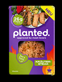 Mit dem Steak Kräuter ergänzt planted seine Palette um eine weitere, extrem schmackhafte Alternative zum herkömmlichen Steak.