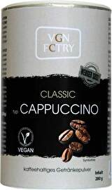 Das Instant-Cappuccino-Pulver von VGN FCTRY in der nur leicht gesüßten Variante. Lecker, allergenfrei und vegan!