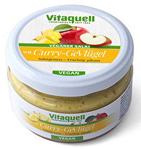 Der fruchtig-pikante Curry GeVlügel Salat von Vitaquell ist ein veganes Geschmackserlebnis der ganz besonderen Sorte! Nur die besten zutaten schaffen es in die Vitaquell-Salate!