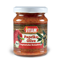 Der Paprika-Oliven-Aufstrich von VITAM mit provenzialischen Kräutern, sonnenverwöhnter Paprika und grünen Oliven - auf Brot oder zum Dippen geeignet. Jetzt günstig im kokku-Shop kaufen!