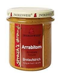 Arrabitom streichs drauf von Zwergenwiese vereint frische Tomate mit herrlich kräftigen Cayennepfeffer in einem veganen und unglaublich leckeren Botaufstrich. Denn müsst ihr probiert haben!