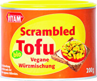 Die Scrambled Tofu Rührei Gewürzmischung von VITAM ist ideal zur Zubereitung von veganem Rührei geeignet! Jetzt preiswert bei kokku im veganen Onlineshop bestellen und schon ist das Rührei fertig!