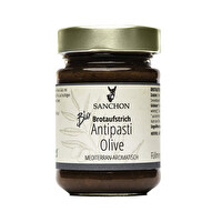 Der Antipasti Aufstrich Olive von Sanchon ist ein mediterran-aromatischer Brotaufstrich mit einem Gemüseanteil von 84 %.