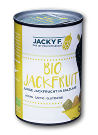 Die Jackfrucht von Jacky F. kommt in Lake in der Dose und lässt sich schnell und einfach zu einem leckeren Gericht deiner Wahl verarbeiten. Jetzt günstig bei kokku im Veganshop bestellen!