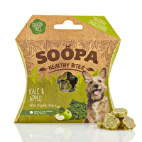 Die Healthy Bites Kale and Apple von Soopa sind kleine Leckerlies für Deinen Hund, der sie garantiert lieben wird! Jetzt günstig im veganen Onlineshop bei kokku bestellen!
