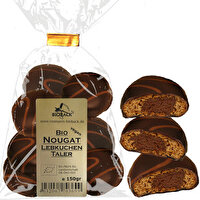 Die Nougat Lebkuchen Taler von Rosmarin Bioback sind mit einer super leckeren Nougatfüllung und Zartbitterschokolade überzogen sowie mit heller Rice Choc Schokolade verziert.