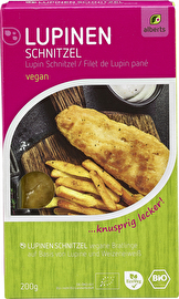 Das Lupinen Schnitzel von alberts ist bereits fertig paniert und somit für die schnelle Küche oder zum Grillen bestens geeignet.