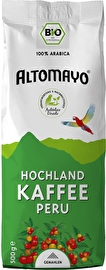 Der gemahlene Bio Kaffee von Altomayo hat ein unnachahmlich feines Aroma und einen vollen, runden Geschmack.