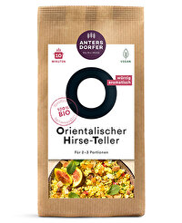 Der Orientalische Hirse Teller von der Antersdorfer Mühle ist wunderbar würzig und sättigt langanhaltend.