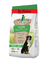 Das Komplettfutter für ausgewachsene Hunde von V.E.G. ist ein Futter mit Zutaten pflanzlichen Ursprungs.