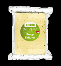 Der Swiss Affinage Bergkräuter Blöckli von bedda ist eine pflanzliche Alternative zu würzigem Bergkäse.
