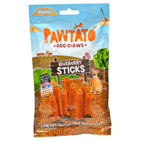 Die Kaustreifen Pawtato Sticks Blueberries von Benevo sind die ideale vegane Belohnung für Hunde - mit einer leckeren Füllung aus Blaubeeren, Süßkartoffeln und Reis. Jetzt günstig bei kokku bestellen!