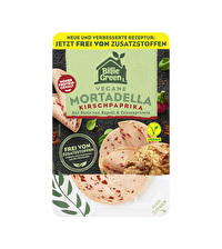 Die vegane Mortadella mit Kirschpaprika von Billie Green sorgt für frischen Wind auf deinem Brot.