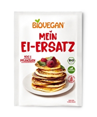Der rein pflanzliche Ei-Ersatz von Biovegan kommt überall zur Anwendung, wo normalerweise Eier dringend erforderlich wären. Egal ob beim Braten, Backen oder Kochen - der Ei-Ersatz von Biovegan ersetzt zuverlässig, ohne den Geschmack zu verändern!