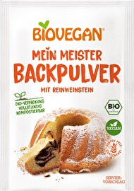 Das MEISTER Backpulver mit Tapioka von Biovegan ist schon eine kleine Revolution in der Küche! Das momentan einzige Backpulver mit Tapioka verfügt über wesentlich mehr Triebkraft als herkömmliches Backpulver.