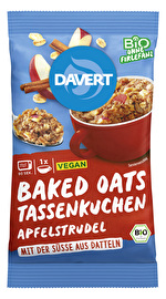 Wenn der Appetit auf Kuchen kommt, ist es mit dem Baked Oats Tassenkuchen Apfelstrudel von Davert ganz einfach, ihn zu stillen.