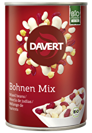 Der Bohnen Mix in der Dose von Davert ist eine farbenfrohe und vielseitige Bereicherung für jede Küche.