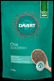 Chia-Samen von Davert sind eine vielseitige Zutat für Joghurt, Müsli, Smoothies und Energyballs. Ursprünglich aus Mexiko stammend, sind diese kleinen, milden Ölsaaten reich an wertvollen Vitalstoffen und quellen in Flüssigkeit auf.