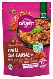 Das Chili sin Carne von Davert ist blitzschnell zubereitet und überzeugt mit einer kräftigen Schärfe.