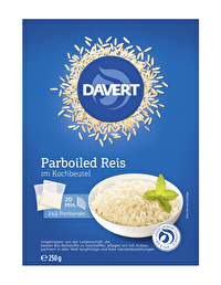 Der Parboiled Reis im Kochbeutel von Davert ist eine besonders lockere, leicht gelbe Reissorte, die durch Veredelung ihren charakteristischen Geschmack erhält.