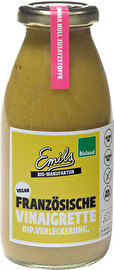 Die Französische Vinaigrette aus Emils Bio-Manufaktur macht uns mit ihren feinen Noten aus Senf, Kräutern und Knoblauchöl ganz besonders glücklich.