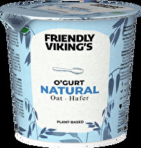 Der O'gurt Natur von Friendly Viking's imitiert täuschend echt die griechische Joghurt-Spezialität nach: Cremig auf der Zunge und nicht süß im Geschmack. Zudem ist der O'Gurt Greek Style noch frei von Gluten dank seiner Haferbasis!