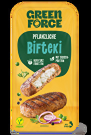 Frische pflanzliche Bifteki von GREENFORCE – herzhaft gewürzt und authentisch in Geschmack und Konsistenz. Gefüllt mit cremigem Greek Cheeze für eine köstliche Überraschung im Inneren.