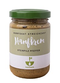 Die Hanfkrem Steinpilz Pfeffer von hanfwerk ist streichzart, cremig und unschlagbar aromatisch.