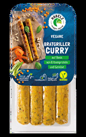 Bratgriller Curry: Leckere Würstchen mit würziger Curry-Note - natürlich ohne gentechnisch verändertes Soja! Jetzt bei kokku, deinem Veganshop, kaufen!