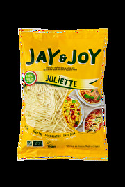 Der Reibeschmelz Juliette von Jay & Joy schmilzt wunderbar auf deiner veganen Pizza und vollendet jedes Pastagericht mit einem vollmundigen Topping.
