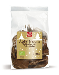 Apfeltraum von Linea Natura – köstliche Lebkuchen mit fruchtigen, getrockneten Apfelstückchen. Eine perfekte Kombination aus würziger Süße und natürlichem Fruchtaroma für alle Lebkuchenliebhaber.