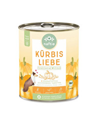 Eine ordentliche Ladung Gemüsepower wird deinem Hund mit der Kürbis Liebe von naftie geliefert.