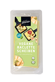 Die Veganen Raclette-Scheiben von planeo – zartschmelzend und vollmundig im Geschmack. Perfekt für den Raclette-Grill, mit 6 Scheiben pro Packung für den vollen Genuss!