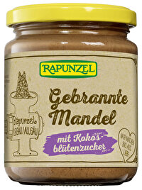 Der gebrannte Mandel Aufstrich von Rapunzel weckt verlockende Erinnerungen an die Winterzeit.