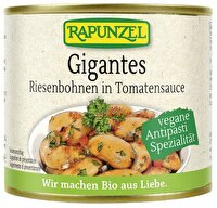 Die Gigantes Riesenbohnen in Tomatensauce von Rapunzel sind eine feine Antipasti-Spezialität welche liebevoll nach traditioneller Art zubereitet wird.