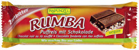 Mit dem Rumba Puffreisriegel von Rapunzel hast du köstlich leichten Schokogenuss.